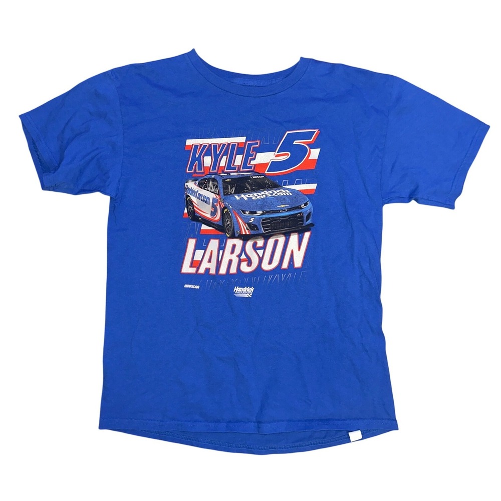 Hendrick Motorsports Kyle Larson 5 NASCAR Racing T-Shirt Boys Youth XL Blue